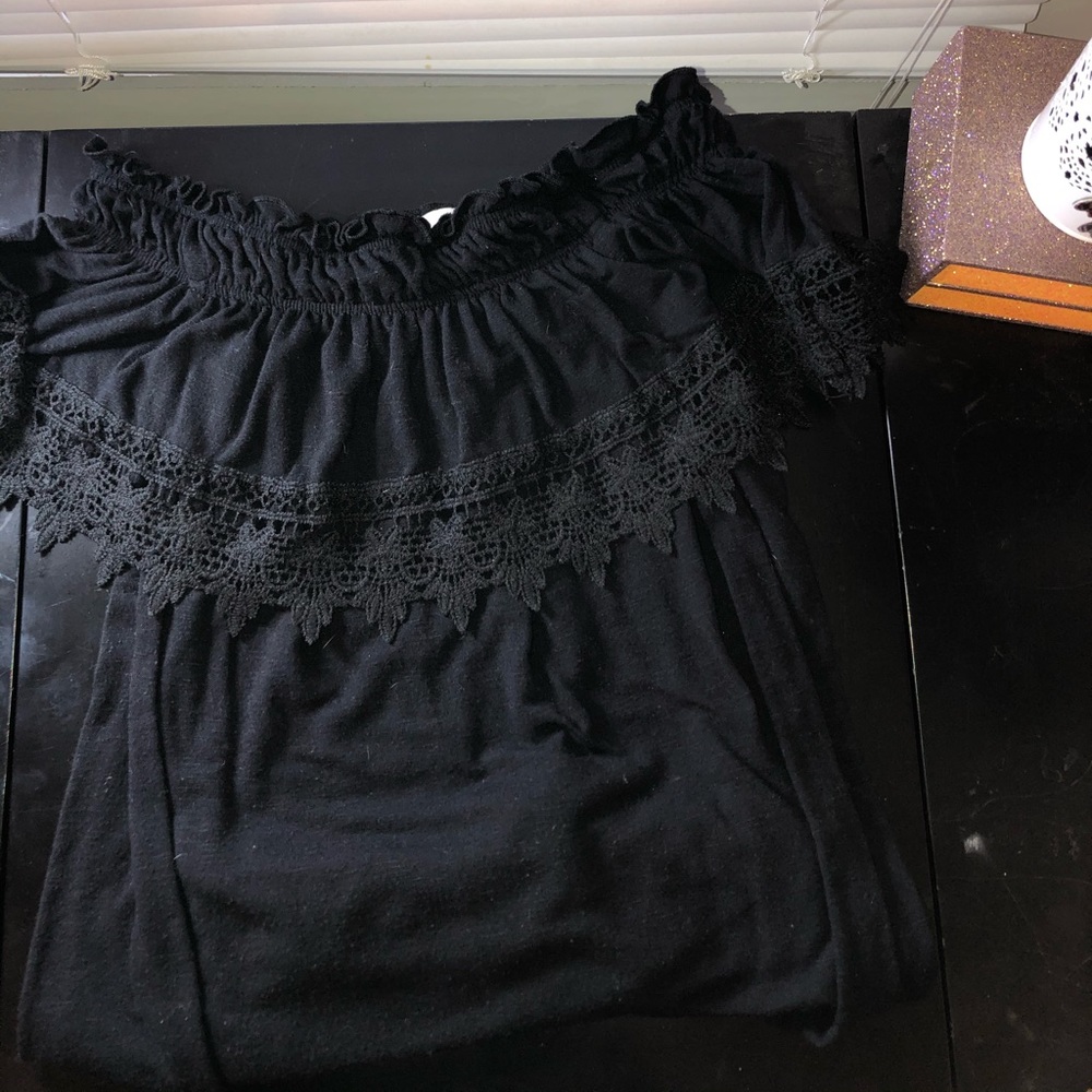 Black off the shoulder top
